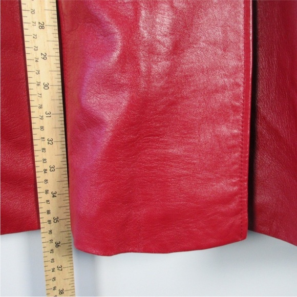 Vintage Red Leather Coat - Picture 12 of 12
